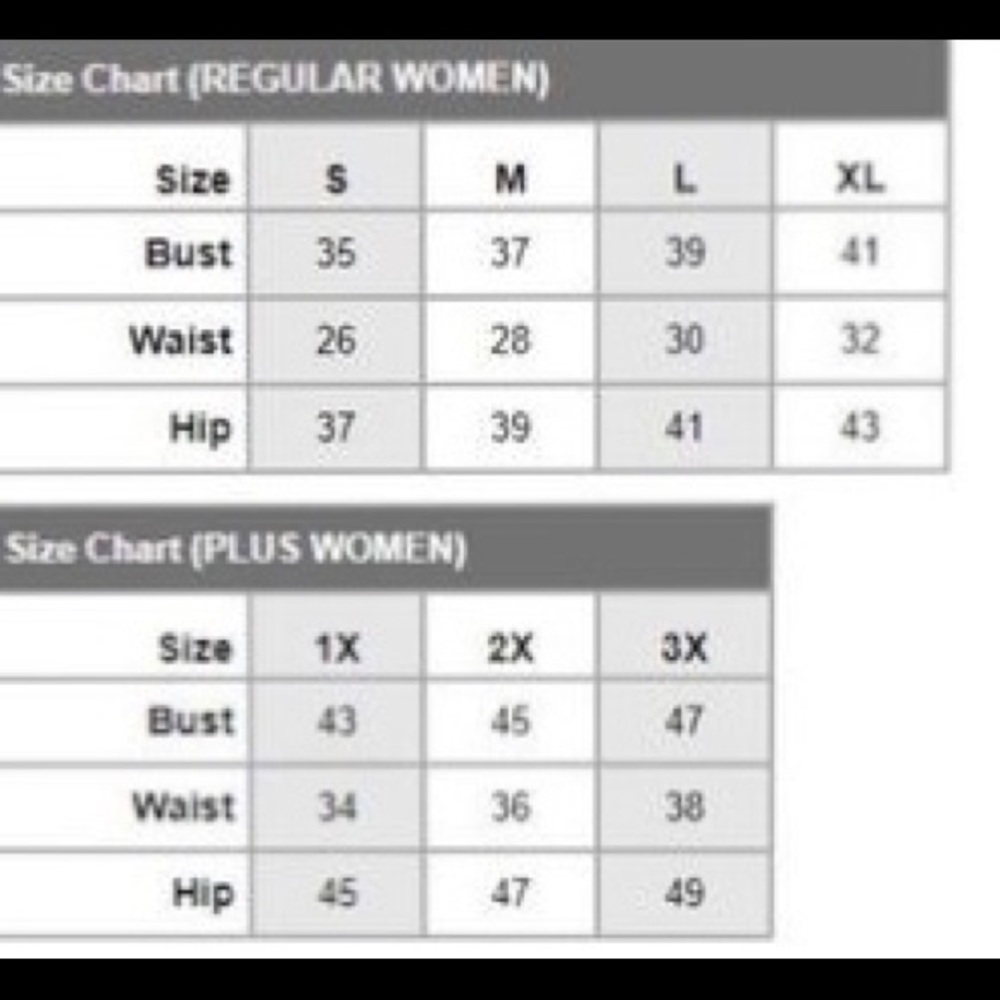 Size chart